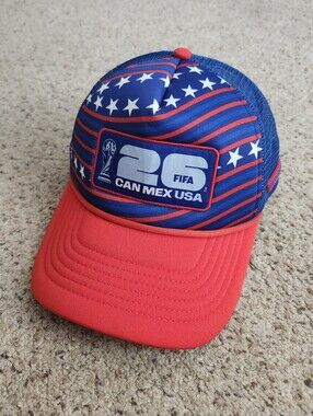 FIFA 206 CAN MEX USA Trucker Hat - Blue & Red